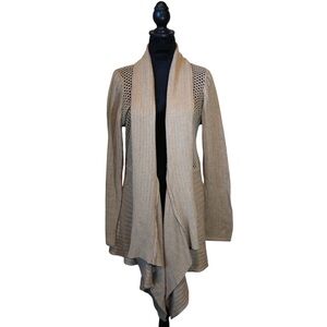 Coldwater Creek Tan Open-Front Cardigan